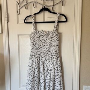White and Black Floral Dress